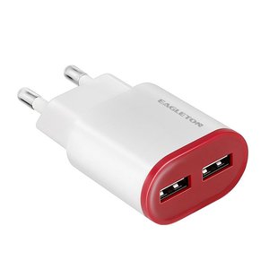 Mới nhất EU cắm sạc 10W thông minh kép cổng USB tường sạc 5V/2.1A, 2A để sạc điện thoại di động & phụ kiện điện tử - Product Image 1
