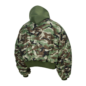 Streetwear Camouflage Bling Diamond Heat Transfer Rhinestone Bedazzled <strong>Sparkle</strong> Camo Zip up <strong>Jacket</strong> Men Manufacturer - Product Image 2
