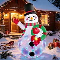 Décorations de Noël pour l'intérieur et l'extérieur, bonhomme de neige gonflable de Noël avec lumières LED pour les fêtes dans la cour et le jardin