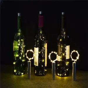 RVB changement de couleur 2M LED en forme de liège 20 LED nuit fée chaîne noël bouteille de vin lampe fête célébration cadeau