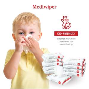MEDIWIPER 80ct kokusuz alkolsüz el Sanitizing mendil çevre dostu ıslak mendil 320 mendil (80*4) - Product Image 5