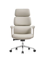 Chaise de bureau exécutive en tissu avec design pivotant à 360 degrés, accoudoirs fixes, base en aluminium. Design élégant, rotation facile, idéal pour n'importe quel bureau à domicile.