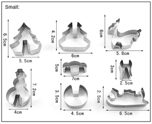 Ensemble de moules à pâtisserie écologiques, 8 pièces, <span class=keywords><strong>emporte</strong></span>-pièces de Noël 3D avec formes de rennes en acier pour les grandes préparations de pâtisserie des fêtes - Product Image 5