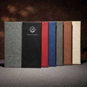 Portefeuille en cuir PU gravé au laser écologique, vente en gros, carnet ligné personnalisé, porte-documents en similicuir avec emplacements pour cartes de crédit et porte-stylo - Product Image 2