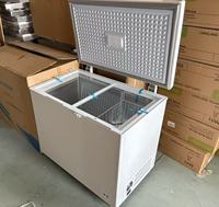 Réfrigérateur et congélateur coffre solaires sans givre 208L DC12V/24V avec panneau solaire et batterie pour usage extérieur, camping-car et domestique