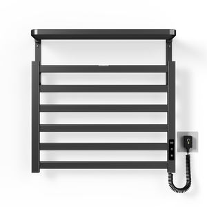 Không gian nhôm điện làm nóng khăn Rack với bộ đếm thời gian và điều chỉnh nhiệt độ, khăn tắm sưởi ấm giá để sấy khô - Product Image 1