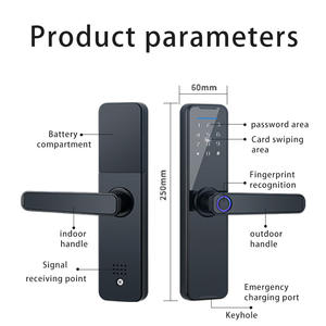 Serrure de porte numérique intelligente extérieure avec WiFi, aluminium, SDK IP, dotée d'un accès intelligent par carte-clé, sécurisée pour les portes en bois - Product Image 6