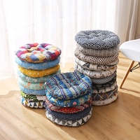 Coussin de sol rond en coton et lin, tissé, épaissi en coton PP, pour bureau, salle à manger, bureau d'étude