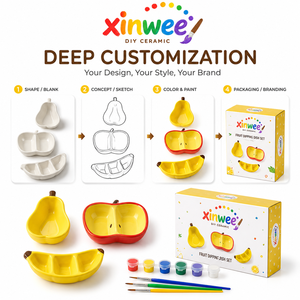 Plato <span class=keywords><strong>de</strong></span> Cerámica/Porcelana <span class=keywords><strong>para</strong></span> Servir, Estilo Adorable, Apto <span class=keywords><strong>para</strong></span> Microondas, Técnica Glaseada, Plato con Forma <span class=keywords><strong>de</strong></span> Fruta, Plato <span class=keywords><strong>de</strong></span> Alta Calidad <span class=keywords><strong>para</strong></span> Manzanas y Plátanos - Product Image 3