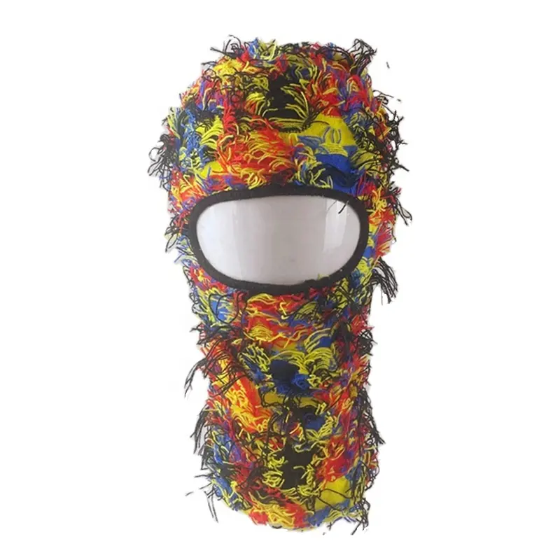 Wholesale High qualität jacquard ski maske 3 loch Knit Full Face Cover ski maske balaclava designer hüte