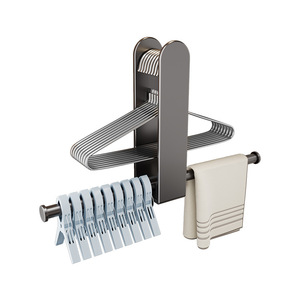 Séchoir mural pliable pour vêtements, pantalons et cravates – Solution de rangement pour cintres - Product Image 5