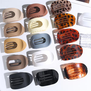 Pince à cheveux plate ovale à imprimé léopard tendance pour femme - Product Image 4