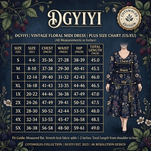 <span class=keywords><strong>Robe</strong></span> Vintage Florale Cotswolds Personnalisée pour <span class=keywords><strong>Femme</strong></span>, Imprimé Mûre Bleu Foncé, Manches Longues, Longueur Midi, Tissée Numérique, Grandes Tailles S à 5X - Product Image 4