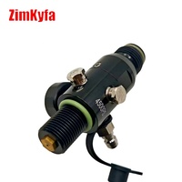 Régulateur de réservoir de CO2 ZimaKyfa 4500psi/1800psi en alliage d'aluminium noir avec filetage d'entrée 5/8-18UNF
