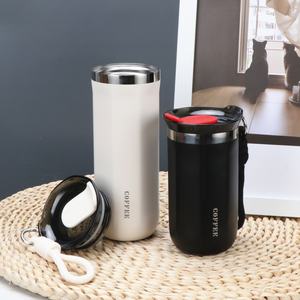 Tasse isotherme portable en acier inoxydable pour café sous vide de 350ml 500ml avec logo personnalisé et corde de levage - Product Image 5