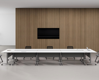 Table de formation pliante E0 MFC, directement de l'usine, avec forme personnalisée et système de verrouillage du plateau auto-bloquant