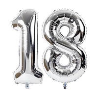 Ballon Chiffre Géant Argenté en Mylar de 32 Pouces, Écologique, pour Anniversaire et Décorations d'Anniversaire à l'Hélium pour les 30 Ans et Plus