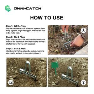 Piège à taupes en métal OMNI CATCH pour l'extérieur, robuste - Piège de lutte antiparasitaire commercial pour les taupes, les campagnols et les rongeurs dans la pelouse et le jardin - Product Image 2