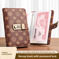 Organisateur de budget à feuilles mobiles avec serrure à code, grande capacité, étanche, pochette de rangement pour billets de banque, cadeau