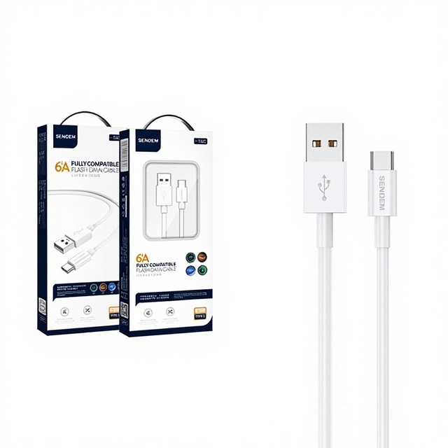 1.3m USB-A/Type-C Charging Cable with Fast Charging & Data Transfer Model T12C Compatible with for & for Phones in Box