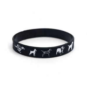 Bracelet en silicone à motif chien, bracelet en caoutchouc pour fête d'animaux, cadeau pour animaux de compagnie, logo personnalisé et bracelet avec vos informations - Product Image 3