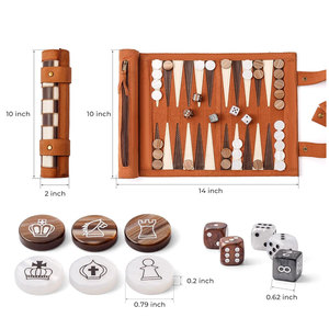 Jeu de backgammon artisanal de haute qualité avec logo personnalisé, motif uni, style championnat, idée cadeau tendance, jeu de société - Product Image 2