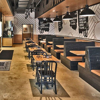 Banquette de style américain antique pour restaurant, banquette en cuir en forme de U personnalisé, ensemble de meubles de cantine pour hôtel commercial