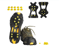 Crampons pour chaussures de glace antidérapantes en silicone pour l'extérieur Crampons élastiques Crampons de traction Crampons pour l'escalade à 10 goujons