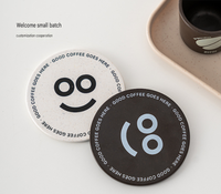 Sous-verre en céramique écologique, support de tasse, accessoire de café, résistant à la chaleur, minimaliste, haut de gamme, personnalisable avec logo, emballage en boîte métallique