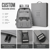 Sac à dos étudiant grande capacité avec logo personnalisé, en polyester imperméable, sac d'école multicouche, sac à dos de voyage pour ordinateur portable avec faible MOQ