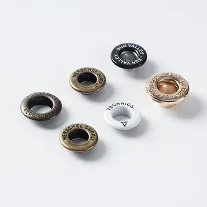 YHG High Quality Engraved Custom Logo Brass Zinc Alloy Botones Enamel Metal Eyelet For Coat Bag Garment Accessories