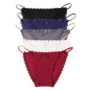 Comodi Slip a Perizoma in Cotone con Pizzo per Donne e Ragazze, Mutandine a Vita Bassa alla Moda, Bikini <span class=keywords><strong>Sexy</strong></span> in Pizzo per Signore Mature - Product Image 2