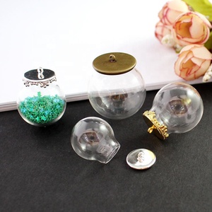 Gioielli fatti da te con coperchio in vetro <span class=keywords><strong>di</strong></span> cristallo ciondolo con sfera <span class=keywords><strong>di</strong></span> vetro cavo ciondolo decorazione per feste - Product Image 1