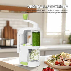Wholesale Manual Plastic PP 4-Blade Handheld <b>Vegetable</b> Spiral Slicer & Spiralizer - Product Image 3
