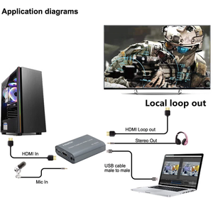 Tarjeta Capturadora de Video USB3.0 HDMI con Salida en Bucle 4K 60Hz, Ancho de Banda de 6Gbps, Compatible con OBS, <span class=keywords><strong>VLC</strong></span>, Amcap, Grabador de Transmisión en Vivo - Product Image 2