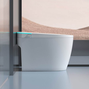 WC intelligent électrique à détection de pied, sans réservoir, à fixation au sol, avec siphon en P allongé et chasse automatique – Meilleures ventes - Product Image 3