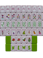 Joyeux Noël : Jeu de tuiles de Mahjong style Grinch, Mahjong portable personnalisé à thème de dessin animé américain pour les fêtes de Noël et le divertissement à domicile