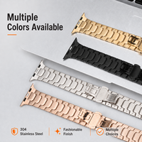 Correa de Acero de Titanio Compatible con Apple Watch, Cierre Plegable de Uso Diario con Seguridad, Series 3 4 5 6 7 8 9 SE Ultra 38 49mm