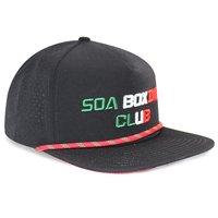 Topi Snapback 5 Panel Pola Camo Tahan Air dengan Logo Custom HS46, Panel Samping Berlubang Laser, Unisex, untuk Aktivitas Luar Ruangan, Surfing, dan Santai