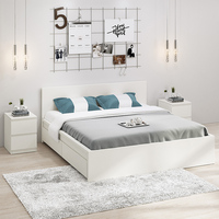Lit en bois avec 4 tiroirs, mobilier de chambre à coucher, cadre moderne pour lit Queen ou King size, pour la maison ou l'hôtel