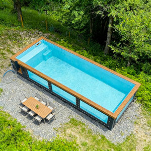 Piscine SPA autoportante rectangulaire de luxe en fibre de verre pour extérieur - Product Image 6