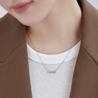 Dyslam – collier ajustable pour la saint-valentin, bijou Simple et doux, couleur or et argent, pour fille et femme, numéro 8, infini, 92.5