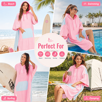 Poncho en tissu éponge pour adultes et enfants, séchage rapide, robe de bain facile à changer pour la natation, le surf et la plage