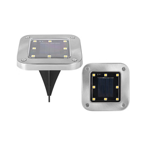 Luces de tierra alimentadas por energía solar cuadradas de 8 LED IP65, impermeables, para exteriores, para jardín, paisaje, camino, Patio, césped, pasarela - Product Image 1