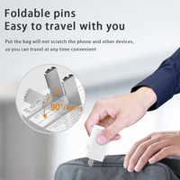 Chargeur GaN 50W double Type C à broches pliables 20V 2.5A avec charge de veille pour ordinateur portable, tablette, téléphone – Idéal pour les voyages, hôtels, vente au détail