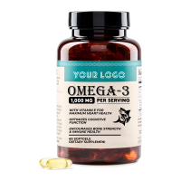 OMEGA-3 Plus Vitamine E 1000mg Huile de Poisson Renforce l'Immunité Soutient les Fonctions Cognitives et Cérébrales Soutient la Santé Cardiaque