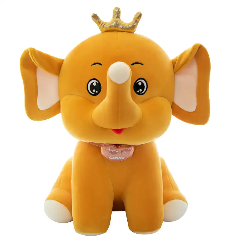 Китайский производитель, оптовая продажа, Детские набивные животные на заказ, корона, слон, плюшевые игрушки, рождественские плюшевые дешевые игрушки в виде короны, слона