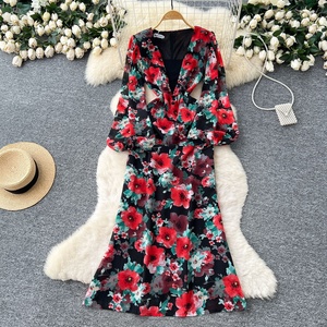 In Puff Tay Áo Cho Phụ Nữ Mùa Thu Giảm Béo Và Mỏng Phù Hợp Trọng Lượng Nhẹ Trưởng Thành Điều Hành Phong Cách Độc Đáo Tinh Tế Dài Ăn Mặc - Product Image 1