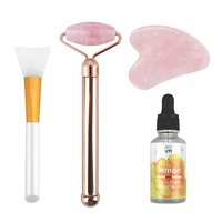 MEJ – rouleau de Jade en cristal Rose de haute qualité, emballage Gua Sha, ensemble de soins de la peau biologique avec boîte