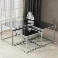 metal and glass coffee table middle side table luxury black modern coffee table for living room MADE IN TURKEY OEM FACTORY MADE